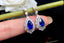 14K GOLD 3.60 CTW NATURAL SAPPHIRE & DIAMOND EARRINGS
