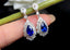 14K GOLD 3.60 CTW NATURAL SAPPHIRE & DIAMOND EARRINGS