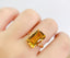 14K GOLD 7 CT NATURAL CITRINE & DIAMOND RING