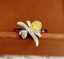 14K GOLD 0.28 CT NATURAL YELLOW DIAMOND & DIAMOND RING