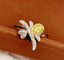 14K GOLD 0.28 CT NATURAL YELLOW DIAMOND & DIAMOND RING