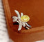 14K GOLD 0.28 CT NATURAL YELLOW DIAMOND & DIAMOND RING