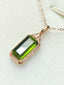 14K GOLD 2.3 CT NATURAL TOURMALINE & DIAMOND PENDANT( WITHOUT CHAIN )