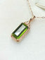 14K GOLD 2.3 CT NATURAL TOURMALINE & DIAMOND PENDANT( WITHOUT CHAIN )
