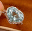 14K GOLD 5.16 CT NATURAL AQUAMARINE & DIAMOND RING