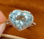 14K GOLD 5.16 CT NATURAL AQUAMARINE & DIAMOND RING