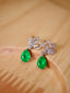 14K GOLD 1.59 CTW VIVID GREEN NATURAL EMERALD & DIAMOND EARRINGS