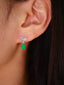 14K GOLD 1.59 CTW VIVID GREEN NATURAL EMERALD & DIAMOND EARRINGS