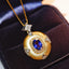 14K GOLD 1.30 CTW NATURAL SAPPHIRE & DIAMOND PENDANT( WITHOUT CHAIN )