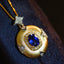 14K GOLD 1.30 CTW NATURAL SAPPHIRE & DIAMOND PENDANT( WITHOUT CHAIN )