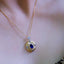 14K GOLD 1.30 CTW NATURAL SAPPHIRE & DIAMOND PENDANT( WITHOUT CHAIN )