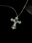 14K GOLD 0.85 CTW VIVID GREEN NATURAL EMERALD & DIAMOND PENDANT( WITHOUT CHAIN )