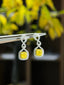 14K GOLD 1.73 CTW NATURAL YELLOW DIAMOND & DIAMOND EARRINGS