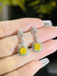 14K GOLD 1.73 CTW NATURAL YELLOW DIAMOND & DIAMOND EARRINGS