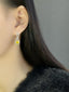 14K GOLD 1.73 CTW NATURAL YELLOW DIAMOND & DIAMOND EARRINGS