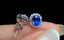 14K GOLD 2.60 CTW VIVID BLUE NATURAL SAPPHIRE & DIAMOND EARRINGS