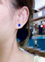 14K GOLD 2.60 CTW VIVID BLUE NATURAL SAPPHIRE & DIAMOND EARRINGS