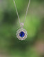 14K GOLD 1.92 CTW NATURAL SAPPHIRE & DIAMOND NECKLACE