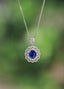 14K GOLD 1.92 CTW NATURAL SAPPHIRE & DIAMOND NECKLACE