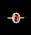 14K GOLD 1.33 CTW VIVID RED NATURAL RUBY & DIAMOND RING