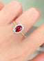 14K GOLD 1.33 CTW VIVID RED NATURAL RUBY & DIAMOND RING
