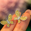 14K GOLD 0.72 CT NATURAL COLOR DIAMOND & BUTTERFLY EARRINGS