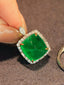 14K GOLD 9.65 CTW VIVID GREEN NATURAL EMERALD & DIAMOND RING/PENDANT( WITHOUT CHAIN )