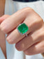 14K GOLD 9.65 CTW VIVID GREEN NATURAL EMERALD & DIAMOND RING/PENDANT( WITHOUT CHAIN )