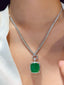 14K GOLD 9.65 CTW VIVID GREEN NATURAL EMERALD & DIAMOND RING/PENDANT( WITHOUT CHAIN )