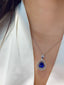 14K GOLD 2.60 CTW NATURAL SAPPHIRE & DIAMOND PENDANT( WITHOUT CHAIN )