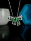 14K GOLD 1.81 CTW NATURAL EMERALD & DIAMOND PENDANT( WITHOUT CHAIN )