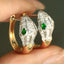 14K GOLD 0.70 CTW VIVID GREEN NATURAL TSAVORITE & DIAMOND EARRINGS