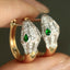 14K GOLD 0.70 CTW VIVID GREEN NATURAL TSAVORITE & DIAMOND EARRINGS