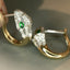 14K GOLD 0.70 CTW VIVID GREEN NATURAL TSAVORITE & DIAMOND EARRINGS