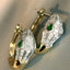 14K GOLD 0.70 CTW VIVID GREEN NATURAL TSAVORITE & DIAMOND EARRINGS