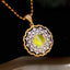 14K GOLD 1.28 CT NATURAL CAT'S?EYE CHRYSOBERYL & DIAMOND PENDANT( WITHOUT CHAIN )