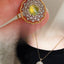 14K GOLD 1.28 CT NATURAL CAT'S?EYE CHRYSOBERYL & DIAMOND PENDANT( WITHOUT CHAIN )