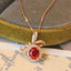 14K GOLD 0.72 CT NATURAL RUBY & DIAMOND PENDANT( WITHOUT CHAIN )