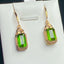 14K GOLD 4 CT NATURAL TOURMALINE & DIAMOND EARRINGS