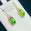 14K GOLD 4 CT NATURAL TOURMALINE & DIAMOND EARRINGS