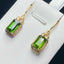 14K GOLD 4 CT NATURAL TOURMALINE & DIAMOND EARRINGS