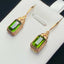 14K GOLD 4 CT NATURAL TOURMALINE & DIAMOND EARRINGS