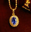 14K GOLD 0.8 CT NATURAL SAPPHIRE & DIAMOND PENDANT( WITHOUT CHAIN )