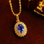 14K GOLD 0.8 CT NATURAL SAPPHIRE & DIAMOND PENDANT( WITHOUT CHAIN )
