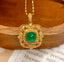 14K GOLD 1 CT VIVID GREEN NATURAL EMERALD & DIAMOND PENDANT( WITHOUT CHAIN )