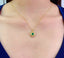 14K GOLD 1 CT VIVID GREEN NATURAL EMERALD & DIAMOND PENDANT( WITHOUT CHAIN )