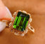 14K GOLD 2.2 CT NATURAL TOURMALINE & DIAMOND RING