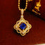 14K GOLD 0.5 CT NATURAL SAPPHIRE & DIAMOND PENDANT( WITHOUT CHAIN )