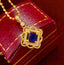 14K GOLD 0.5 CT NATURAL SAPPHIRE & DIAMOND PENDANT( WITHOUT CHAIN )