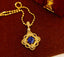 14K GOLD 0.5 CT NATURAL SAPPHIRE & DIAMOND PENDANT( WITHOUT CHAIN )